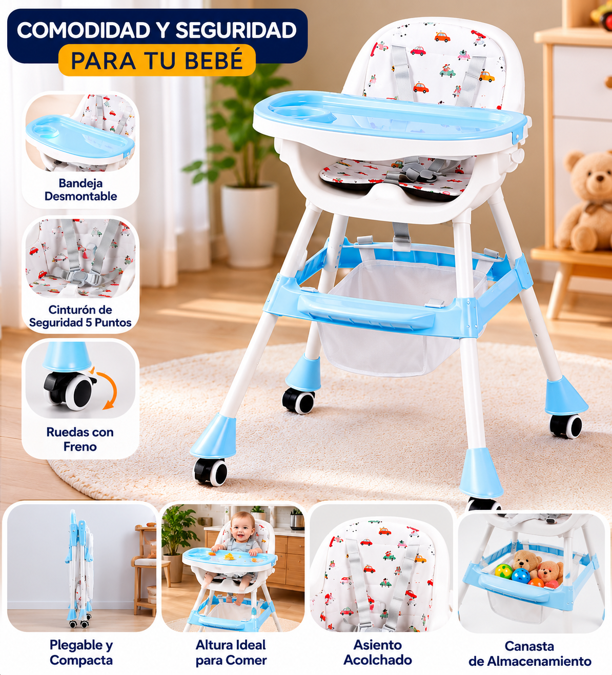 SILLA COMEDOR BEBE 2 EN 1