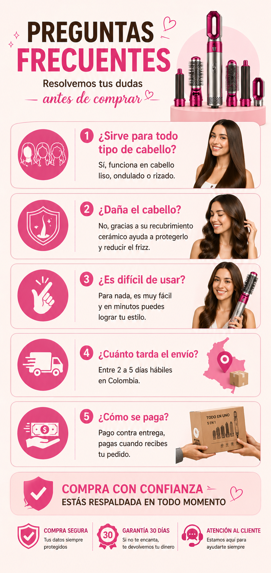 Estilizador de cabello 5 en 1