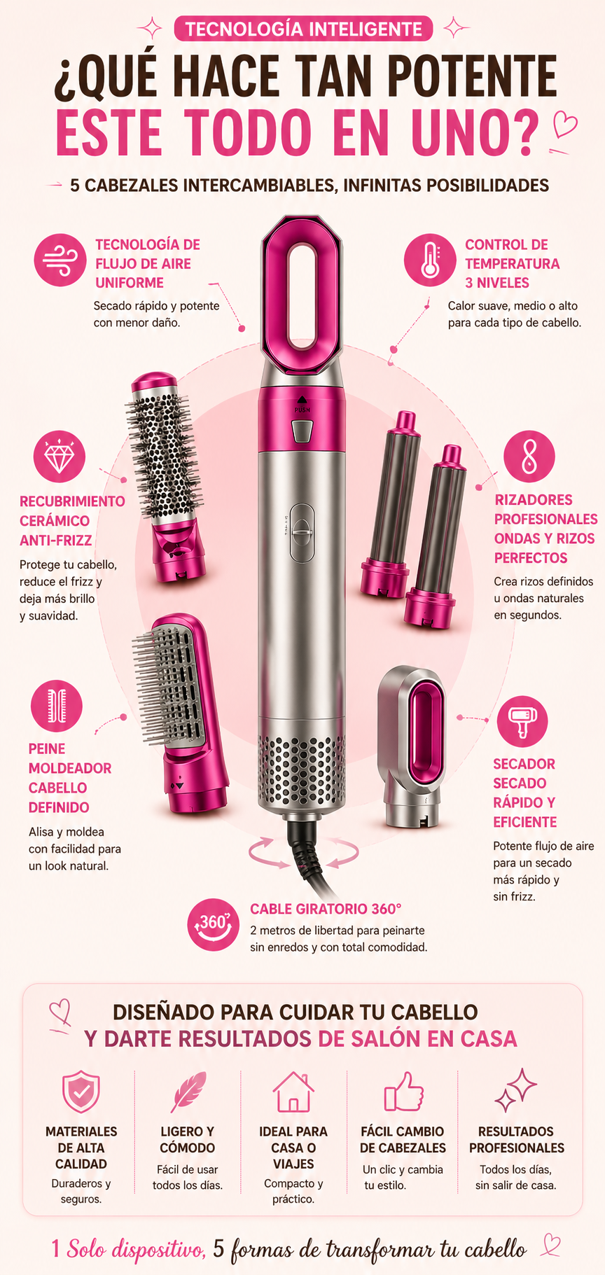 Estilizador de cabello 5 en 1