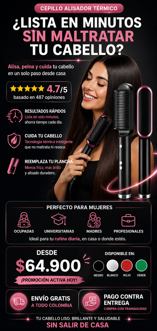 Cepillo Plancha Secador 2 en 1 Alisador