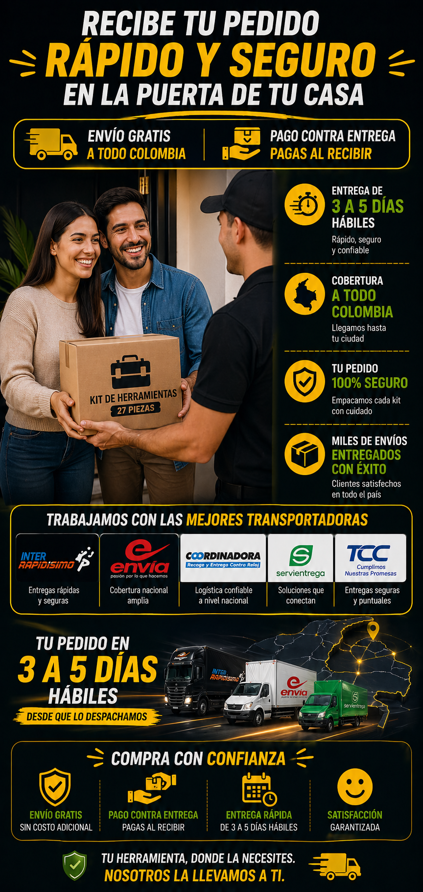 KIT DE HERRAMIENTAS 27 PIEZAS CON MALETIN PORTATIL