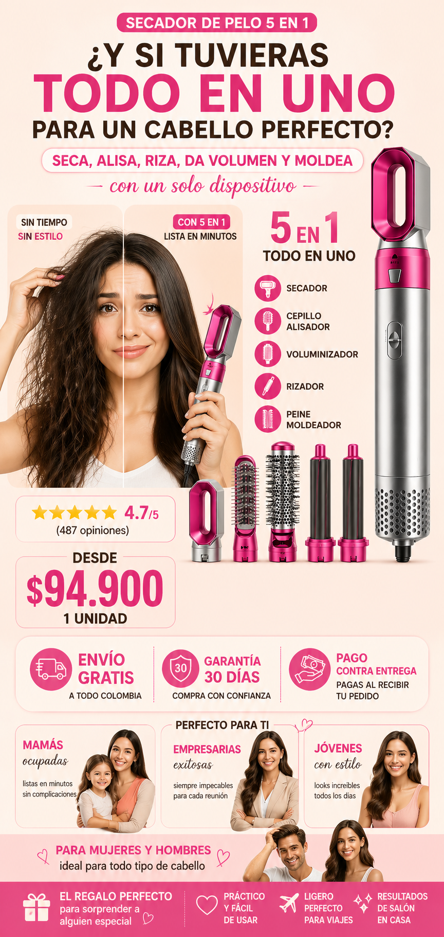 Estilizador de cabello 5 en 1