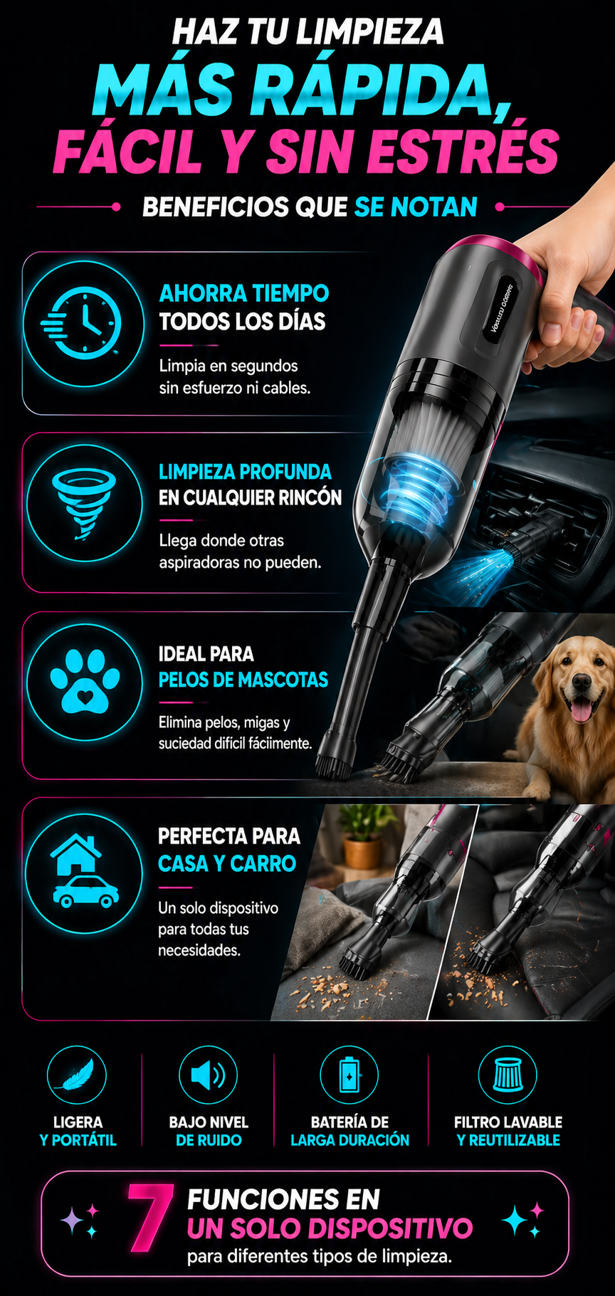Aspiradora 7 en 1 multifuncional